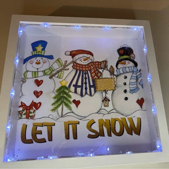 Snowman LED Light Box with Blue Accents - Picture 5 of 6